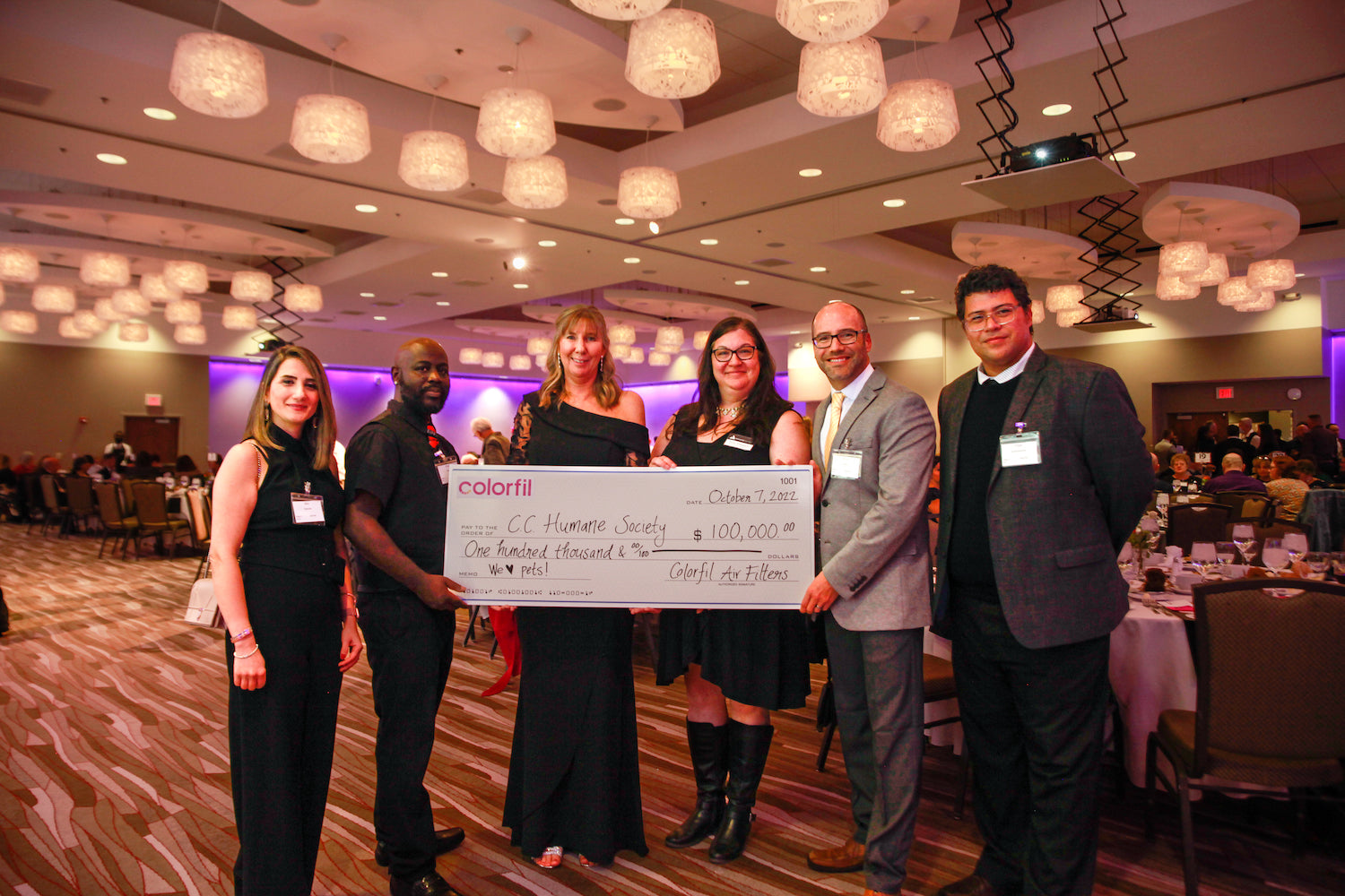 Colorfil supports the champaign county humane society by donating more than one hundred thousand dollars